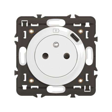 Prise Électrique Murale Céliane avec Chargeur USB Intégré - Legrand - Blanc
