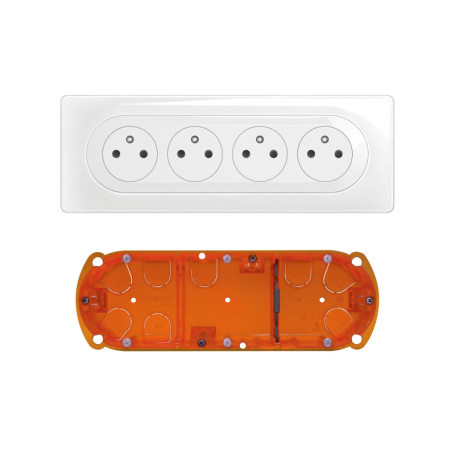 Prise Électrique Quadruple Céliane Surface Confort - Legrand - Blanc