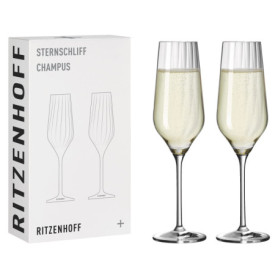 Flûte à Champagne Ritzenhoff Sternschliff - 250 ml, 2 pièces, Made in Germany