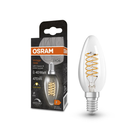 Ampoule LED Osram Vintage 1906 E14 Dimmable 4,8W Blanc Chaud