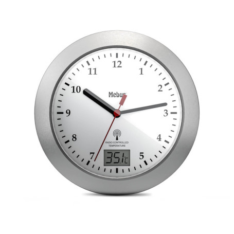 Horloge Murale Radio-pilotée avec Affichage Température - Modèle 41124