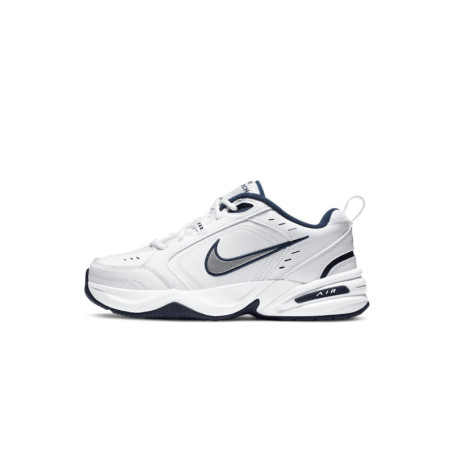 Nike Air Monarch IV - Chaussures d'Entraînement pour Hommes - Blanc et Argent Métallique