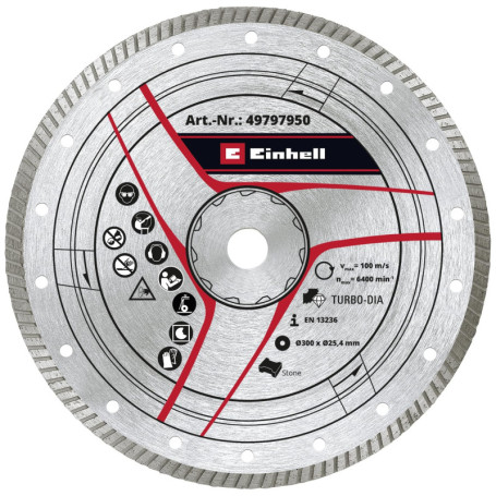 Disque de Coupe Diamant Einhell pour Scies à Pierre Ø 300 mm
