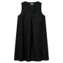 Robe Courte en Lin Noir avec Col en V - United Colors of Benetton
