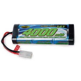 Batterie de Course NiMH 7.2V 4000mAh Carson pour Voitures RC avec Prise Tamiya