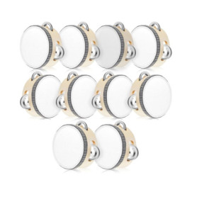 Lot de 10 tambourins en bois pour spectacles et fêtes