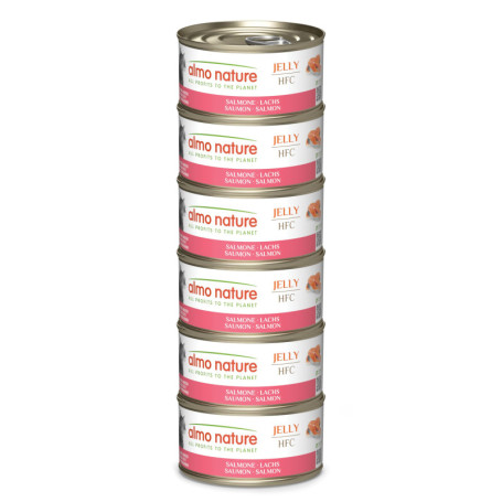 Almo Nature HFC Jelly Saumon - Nourriture Humide pour Chats - Lot de 6 x 70g