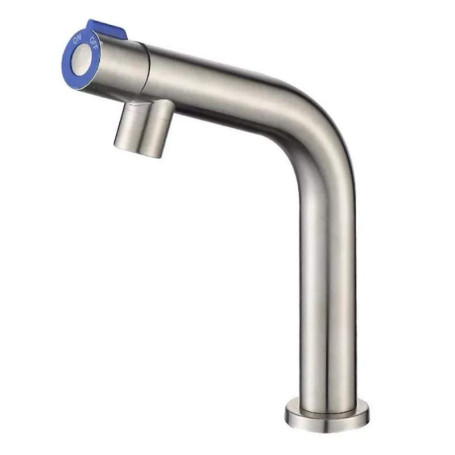 Robinet d'évier moderne en acier inoxydable avec interrupteur rotatif