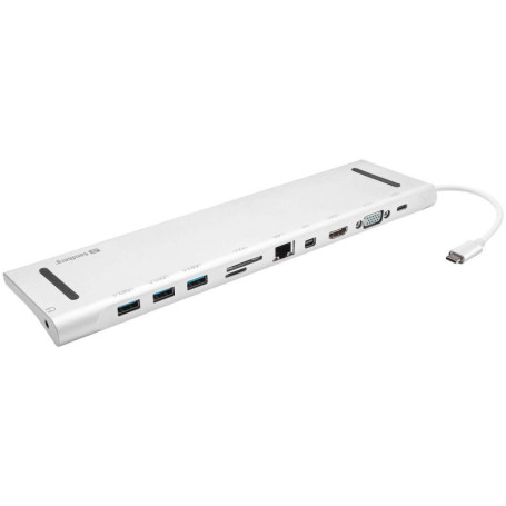 Station d'accueil USB-C Sandberg All-in-1 avec Double Sortie HDMI et VGA