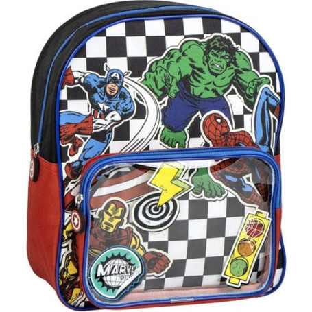 Sac à dos d'école Marvel Avengers avec poche transparente pour enfants