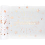 Chemin de Table Joyeux Anniversaire Blanc et Rose Gold - Santex