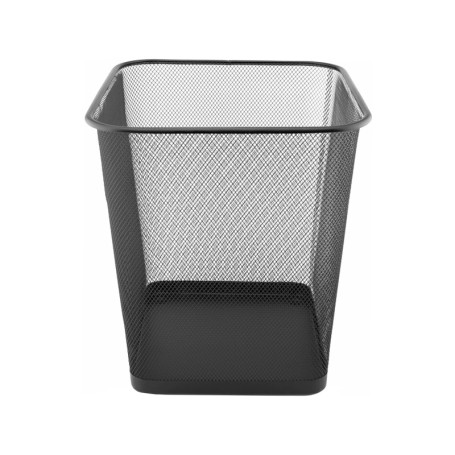 Corbeille à Papier Métal D.RECT KOMO 18 L - Poubelle de Bureau Carrée Noir