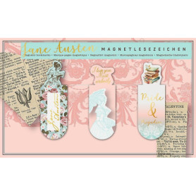 Marque-page magnétique Jane Austen - Design vintage avec finition en feuille d'or