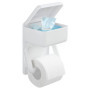 Support Papier Toilette Mural 2en1 avec Rangement - Blanc