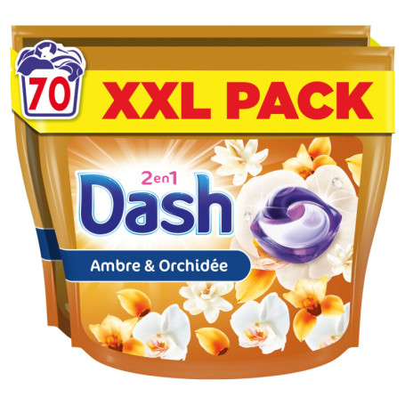 Dash 2en1 PODS - Lessive en Capsules Souffle Précieux, 70 Lavages