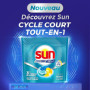 Sun Capsules Tout-en-1 pour Lave-Vaisselle - Nettoyage Rapide 30 Minutes - Parfum Citron Vert