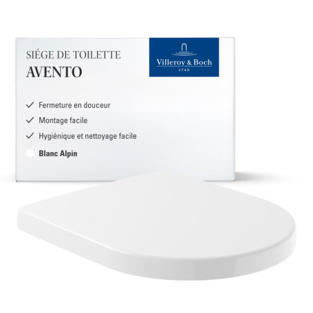 Abattant de WC Villeroy & Boch Avento avec fermeture automatique - Blanc brillant