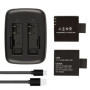 Batterie Rechargeable AKASO pour Caméra Sport V50 Elite - 2 x 1050 mAh avec Chargeur USB