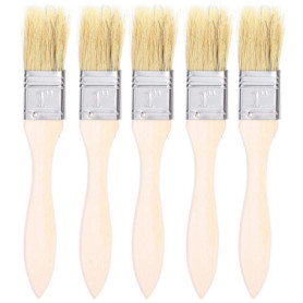 Lot de 5 Pinceaux en Bois pour Barbecue et Cuisine - Idéal pour Marinades et Nettoyage