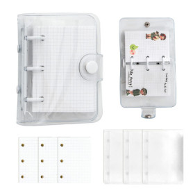 Cahier à Spirale Zasjon - Petit Bloc-Notes Portable en PVC Blanc