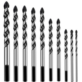 Set de 10 Forets en Carbure de Tungstène KAHEIGN pour Matériaux Durs