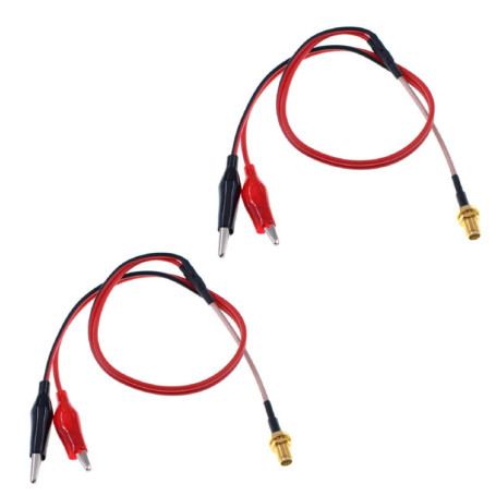 Oiyagai Lot de 2 Câbles Testeurs SMA Femelle avec Pinces Crocodiles - 50cm