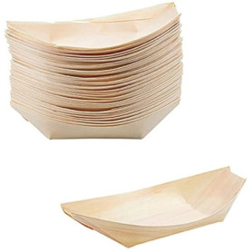 Bol en Bois Écologique PIQIUQIU - 50 PCS pour Snacks et Plats Chauds