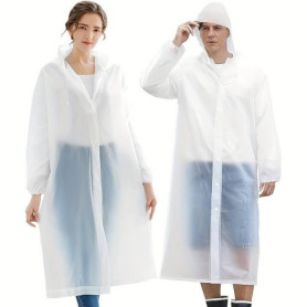 Lot de 2 Ponchos de Pluie Unisexes Transparent en EVA - Imperméables et Réutilisables