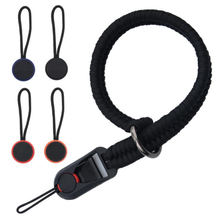 Sangle de Poignet Réglable pour Appareil Photo en Paracord - Noir