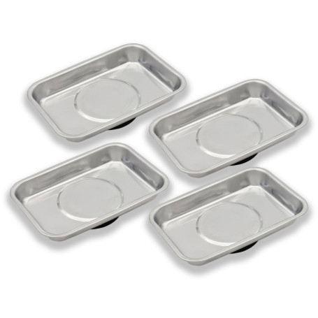 Ensemble de 4 Plateaux Magnétiques en Acier Inoxydable pour Outils