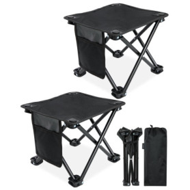 KingCamp Lot de 2 Tabourets de Camping Pliables - Léger et Résistant jusqu'à 180 kg