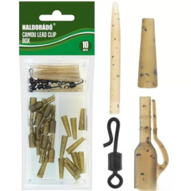 Kit de Pêche Camou Haldorado avec 10 Ensembles de Bas de Ligne