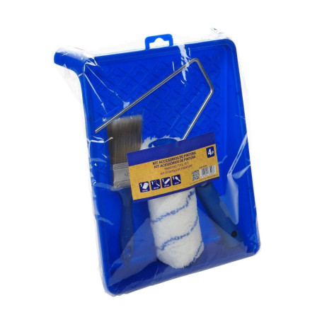 Kit d'Accessoires de Peinture 4 Pièces - Pinceaux et Rouleaux Polyvalents