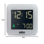 Réveil Numérique de Voyage Braun BC08G - Fonction Snooze et Écran LCD