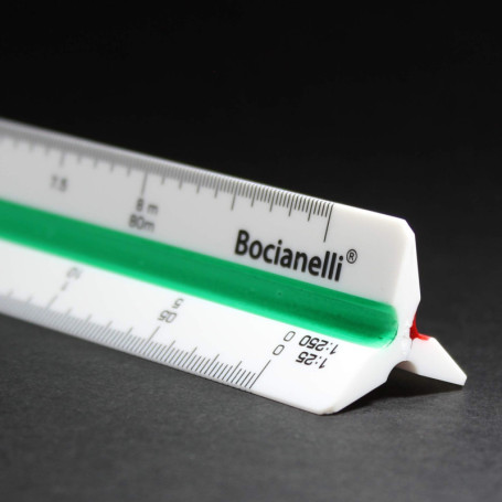 Règle Triangulaire en Plastique 30 cm avec Échelles de Réduction pour Dessin Technique