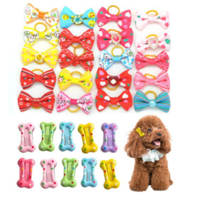 Lot de 30 Accessoires Colorés pour Toilettage d'Animaux - Élastiques et Pinces