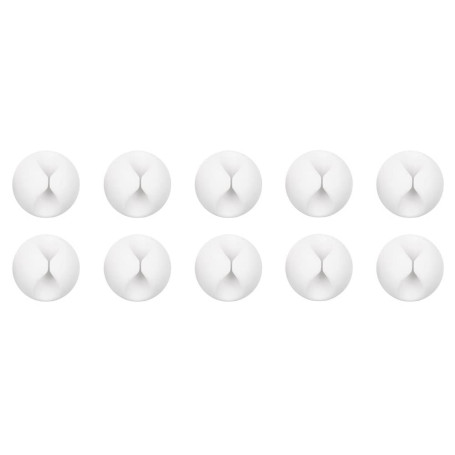 Lot de 10 Porte-Câbles Auto-Adhésifs Blancs pour USB et Chargeurs