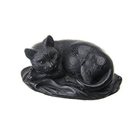 Statuette décorative en Pierre de Chat Noir - 10 cm