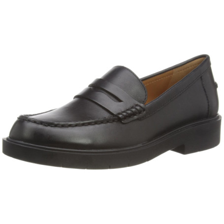 Mocassins Femme Geox Spherica EC1 en Cuir Noir
