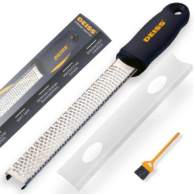 Deiss Zesteur d'Agrumes et Râpe à Fromage Manuelle en Acier Inoxydable