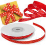 Ruban Satiné Rouge à Pois Blanc - 6 mm, 25 mètres pour Emballage Élégant