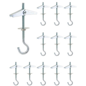 QWORK - 12 Crochets de Plafond en Acier pour Plantes Suspendues - M5x90mm