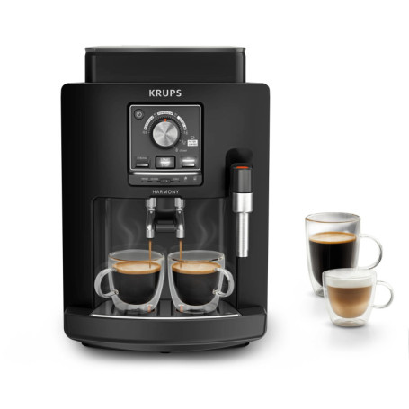 Krups Harmony Machine Espresso Automatique avec Mousseur à Lait Noir