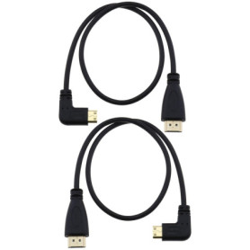 Câble Mini HDMI vers HDMI 50cm avec Angles à 90 Degrés - 2pcs