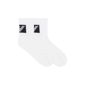 Lot de 2 Chaussettes Basses Emporio Armani en Éponge pour Homme - Blanc