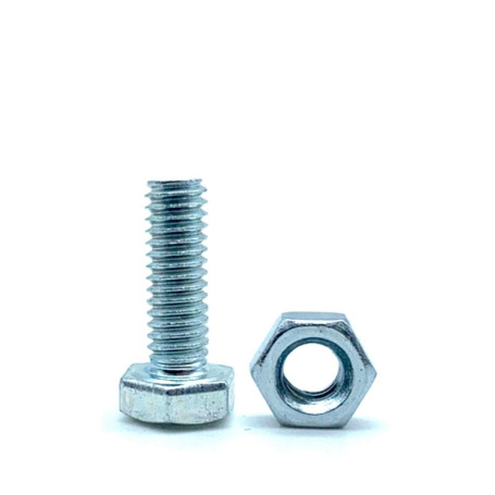 Boulons et Écrous M5 en Acier Galvanisé - 50 Vis Tête Hexagonale