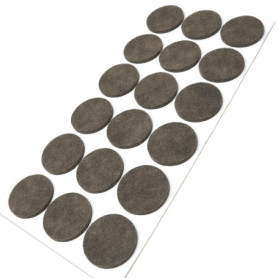 Patins en Feutre Autocollants Adsamm - 18 Pièces Bruns Ø 36 mm