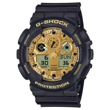 Montre Casio G-Shock Noir et Or - Analogique-Numérique avec Alarme et Chronographe