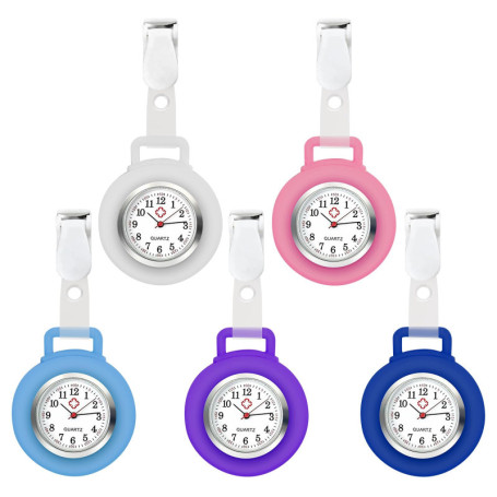 Lot de 5 Montres d'Infirmière à Gousset avec Pointeur Lumineux - Quartz et Colorées
