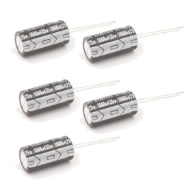 Pack de 5 Condensateurs Electrolytiques Radiaux 1000µF/25V Faible ESR